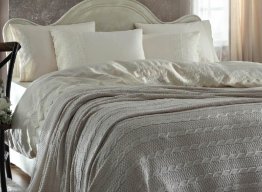 Вязаный плед Gelin Home Erguvan кремовый 220x240