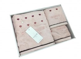 Комплект полотенец с вышивкой 30x50-50x100-70x140 Maison D'or 