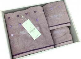 Комплект полотенец с вышивкой 30x50-50x100-70x140 Maison D'or 